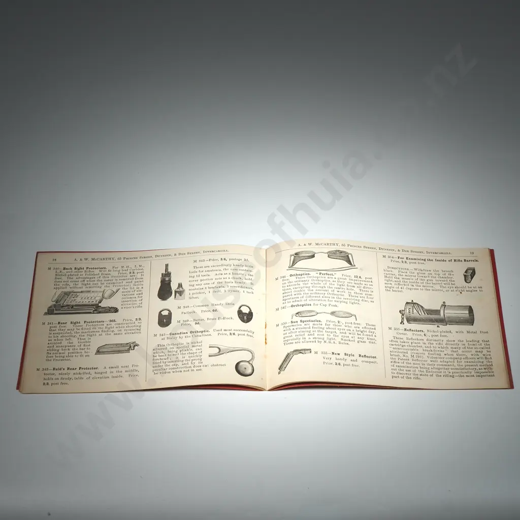 Circa 1900 A& W McCarthy Gunsmiths Advertising Catalogue - Princes Street Dunedin - Great Condition Image 1++