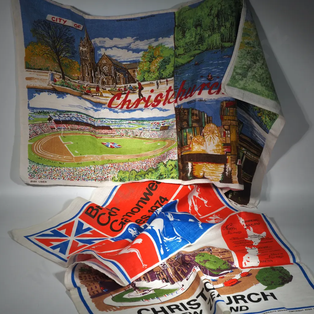 Two Christchurch Commemorative Tea Towels Image 1++