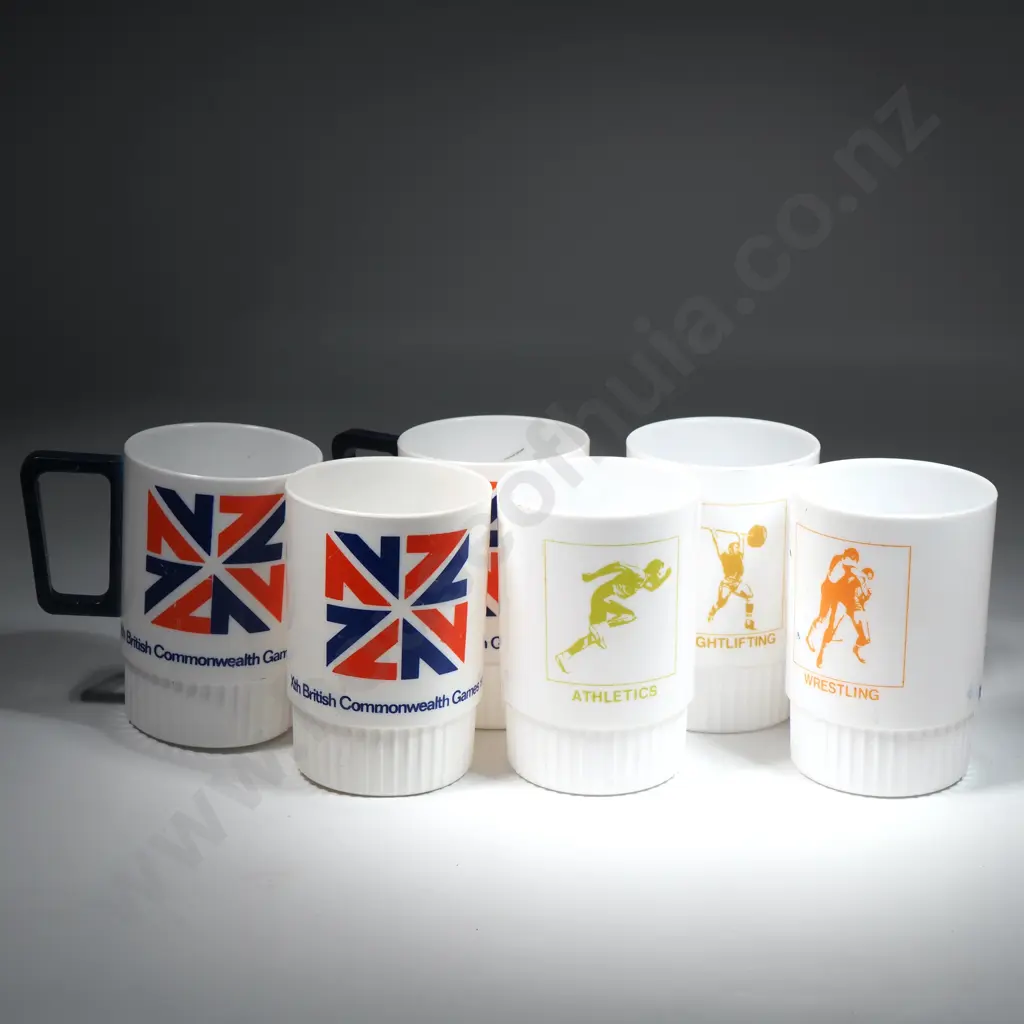 Collection of Six 1974 Commonwealth Games Plastic Beakers. Image 1++