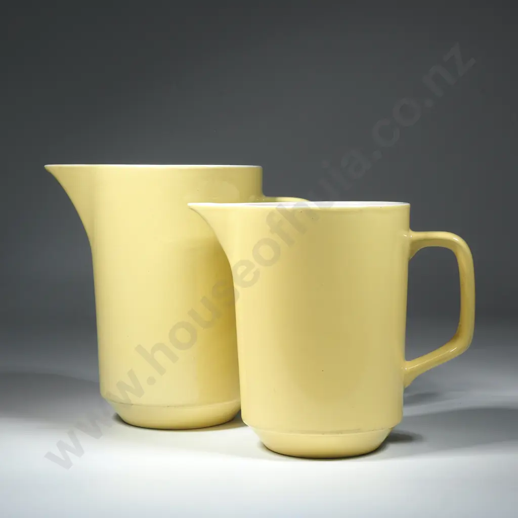 Pair of  Yellow Crown Lynn  Ceramic Jugs Image 1++