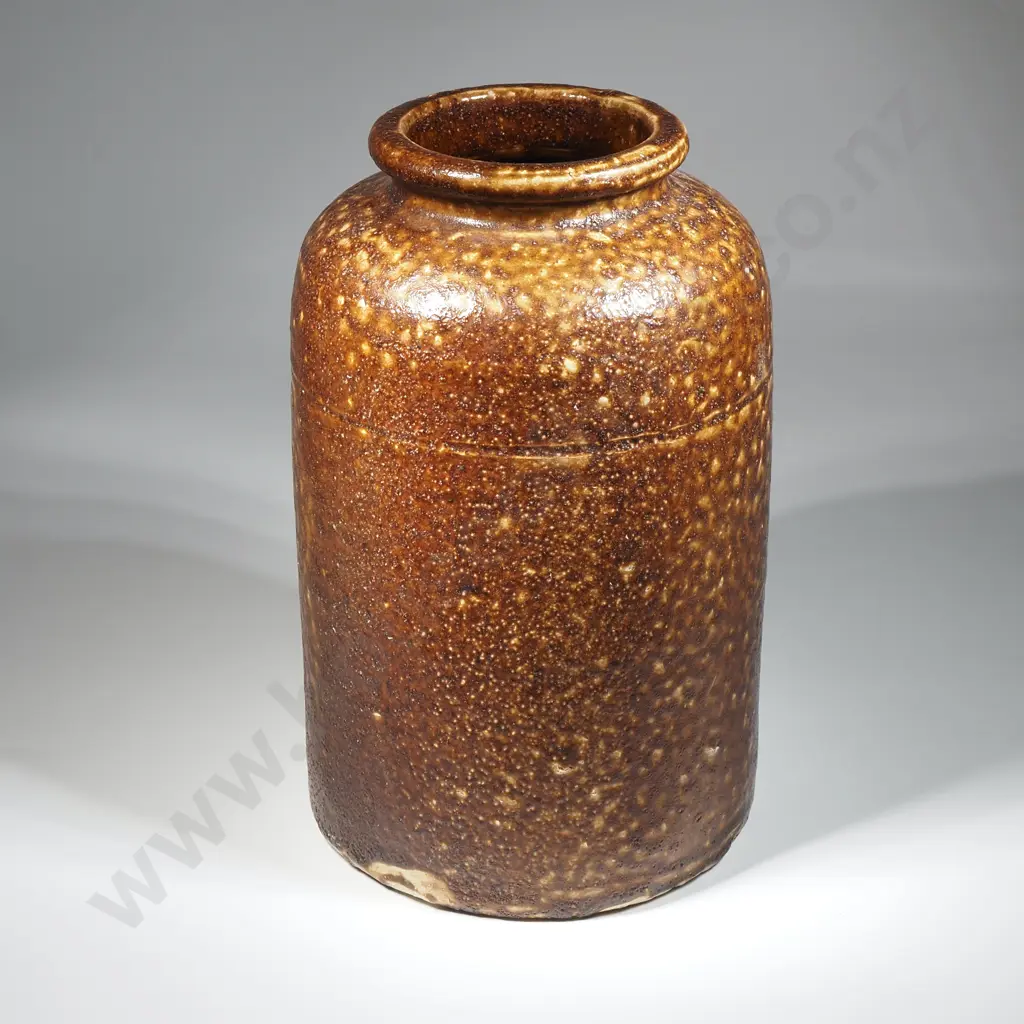 Stoneware Crock With Mottled/Speckled Glaze Image 1++