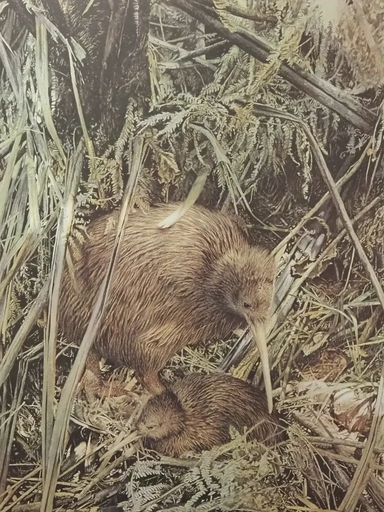 Raymond Ching, Kiwi & Chick,  Limited Edition Print. Signed & Numbered 320/850.510 x 660mm Image 1++