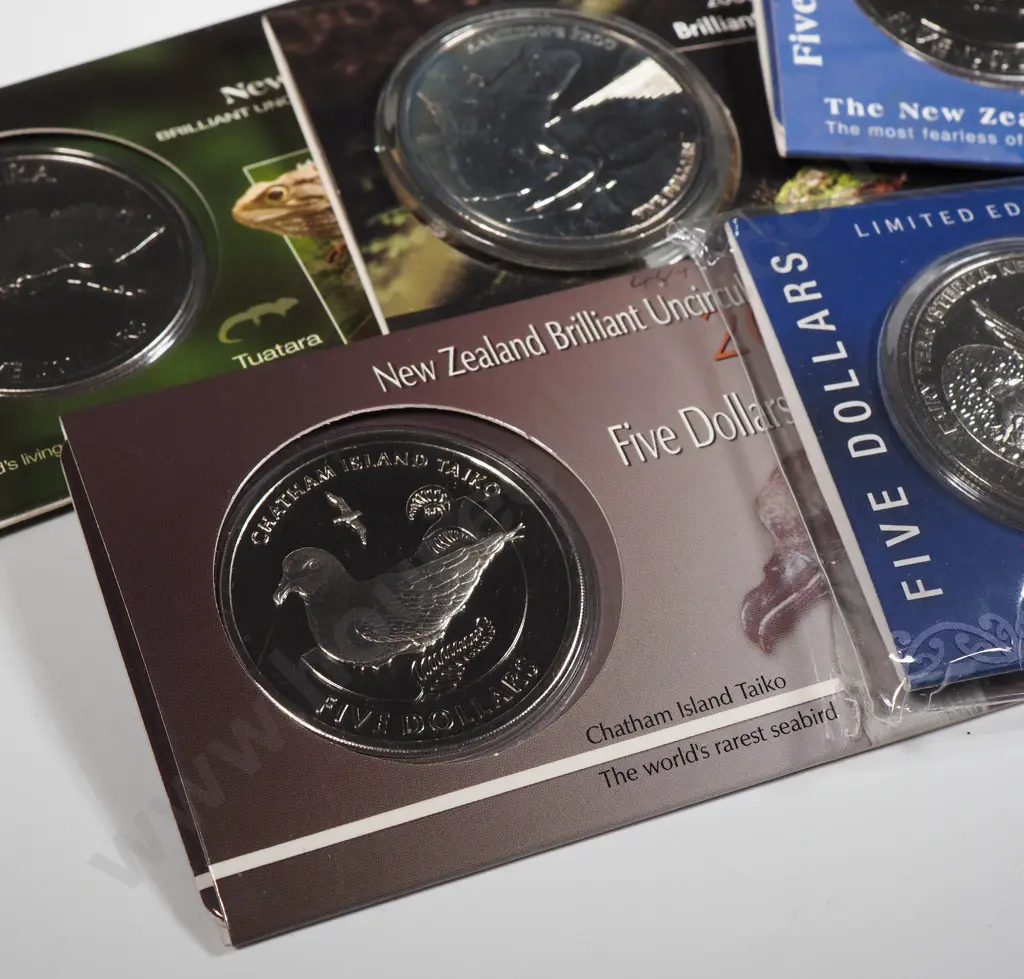 Five New Zealand Uncirculated $5 Coin Sets  Image 1++