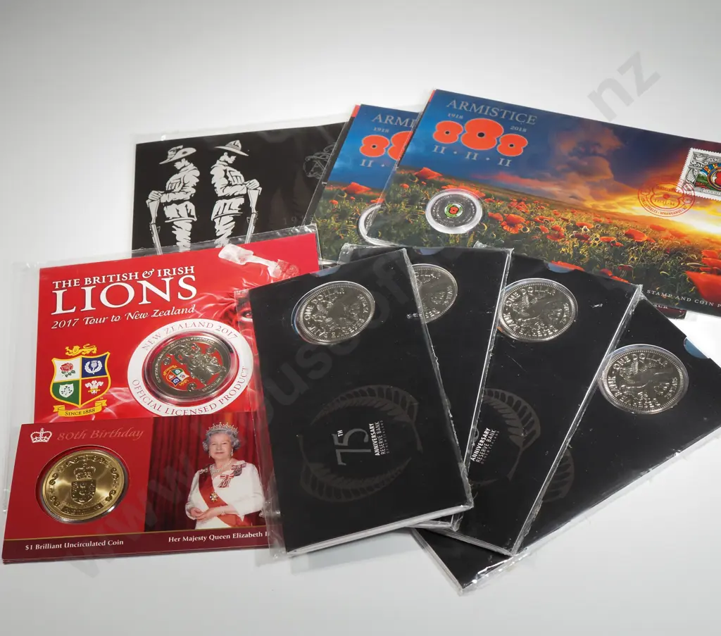 Nine New Zealand UNC Coin Packs - Three ANZAC/ Armistace  Image 1++