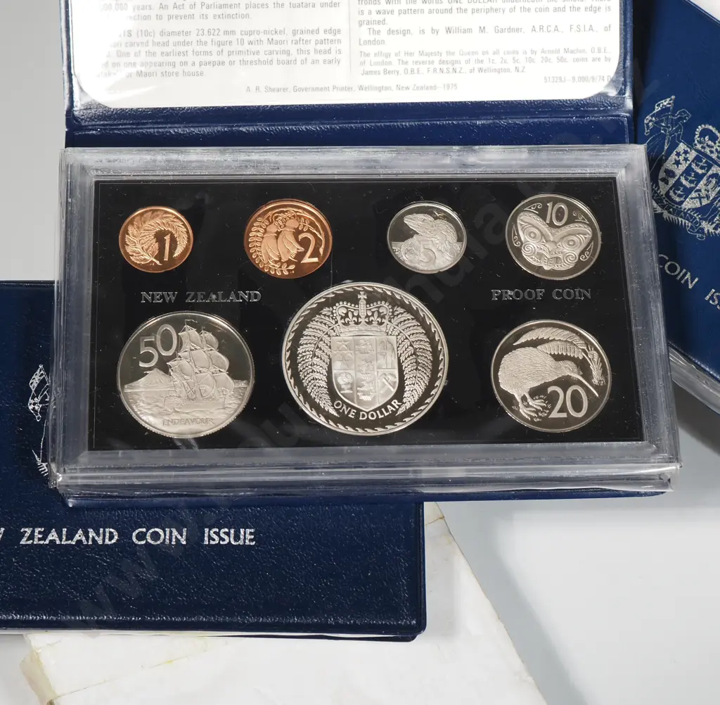 Five New Zealand Proof Coin Sets - Cupro Nickel  Image 1++