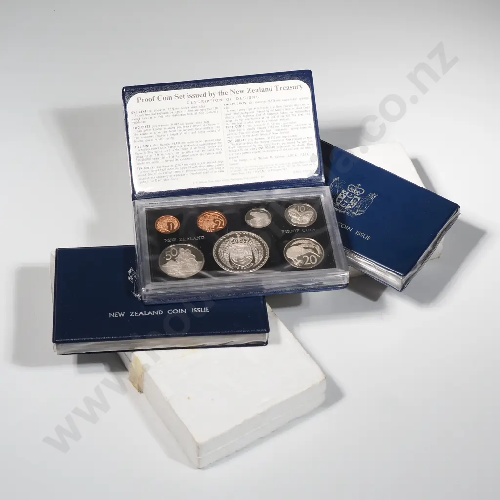 Five New Zealand Proof Coin Sets - Cupro Nickel  Image 1++