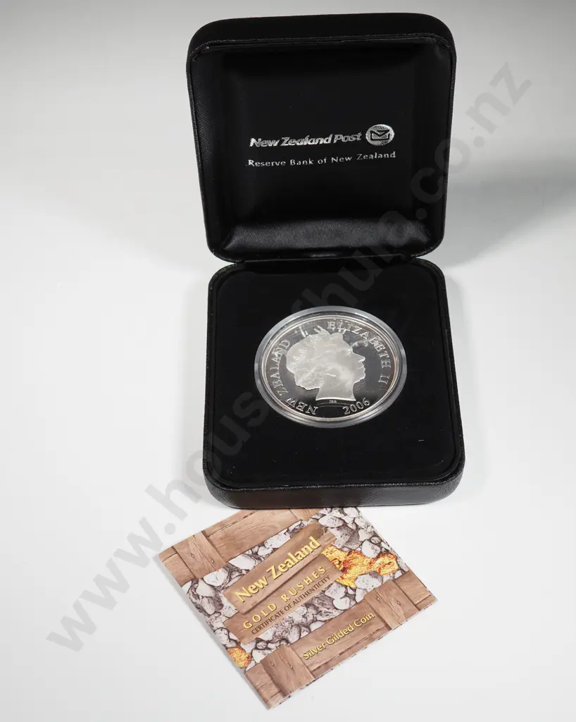 2006 New Zealand Gold Rushes One Ounce Silver Proof Coin  Image 1++
