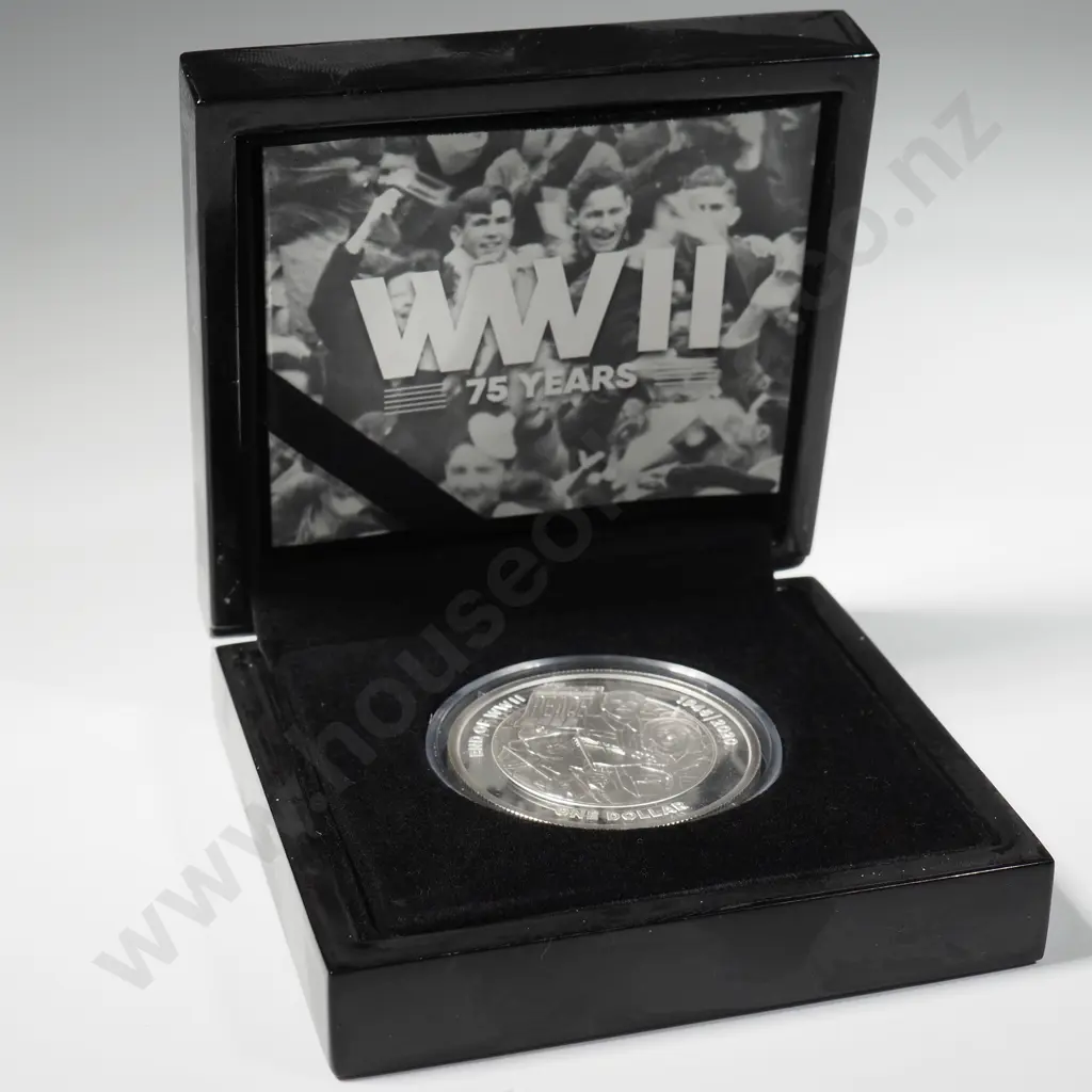 2020 WWII 75 Years Peace One Ounce Silver Proof Dollar Image 1++