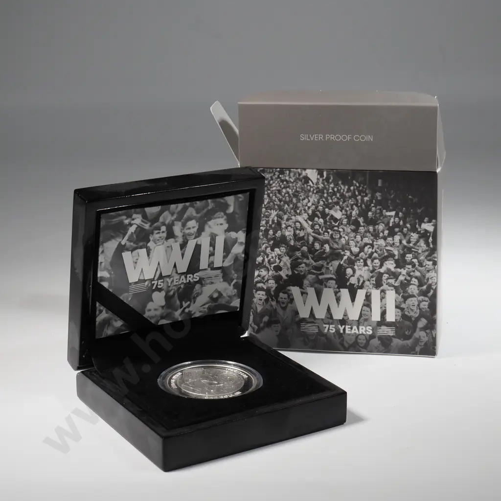 2020 WWII 75 Years Peace One Ounce Silver Proof Dollar Image 1++