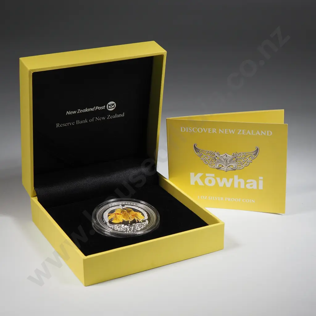 2021 Discover New Zealand Kowhai One Ounce Silver Proof Coin  Image 1++