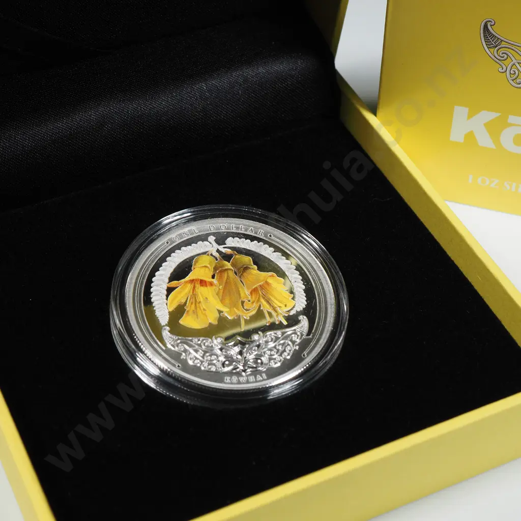 2021 Discover New Zealand Kowhai One Ounce Silver Proof Coin  Image 1++