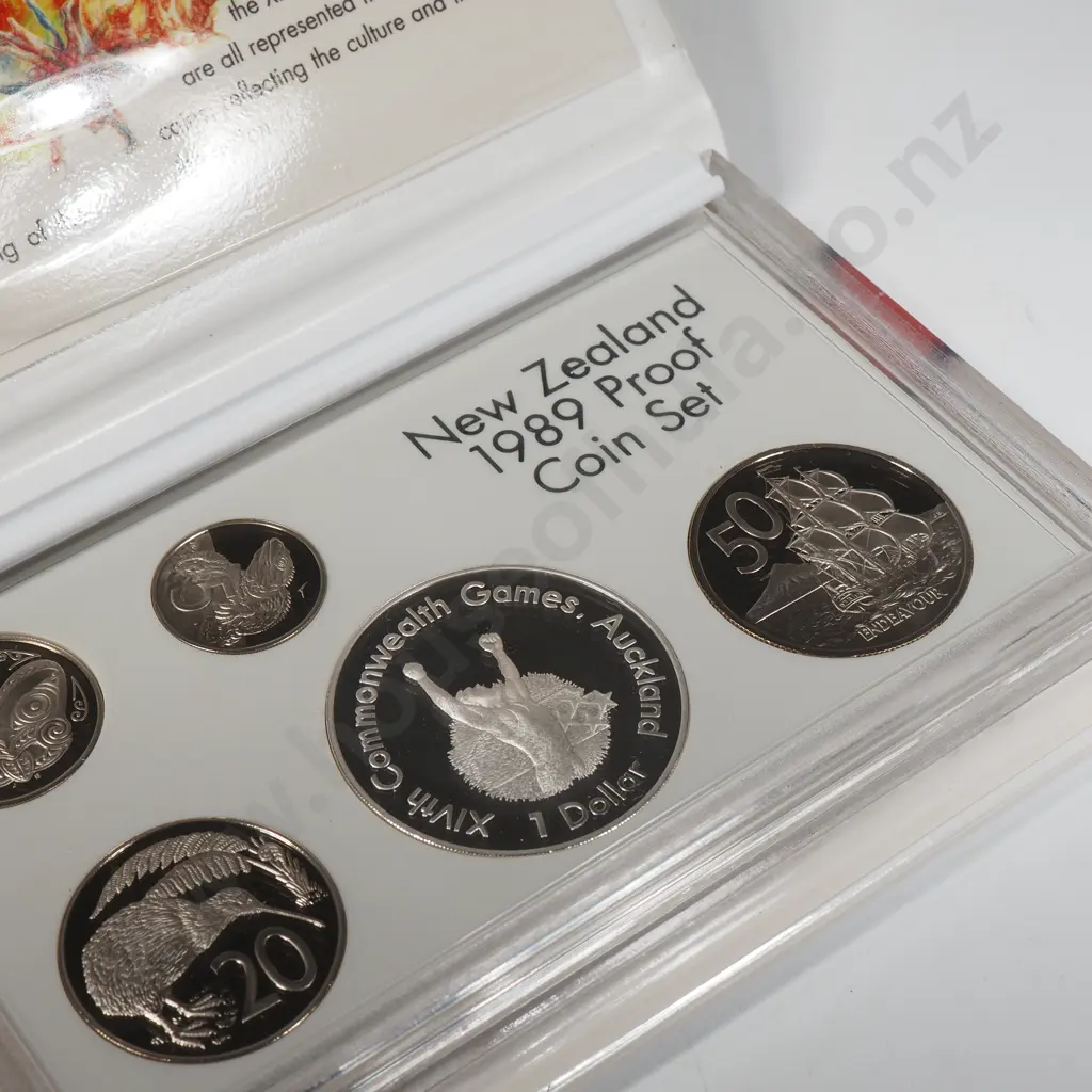 1989 New Zealand Proof Coin Set Image 1++