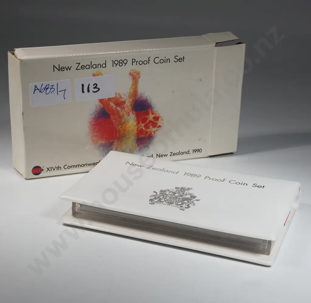 1989 New Zealand Proof Coin Set Image 1++
