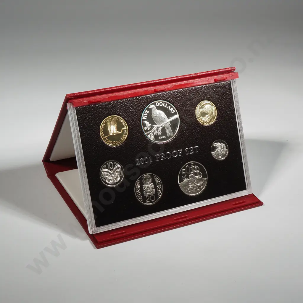 2001 New Zealand Proof Coin Set  Image 1++