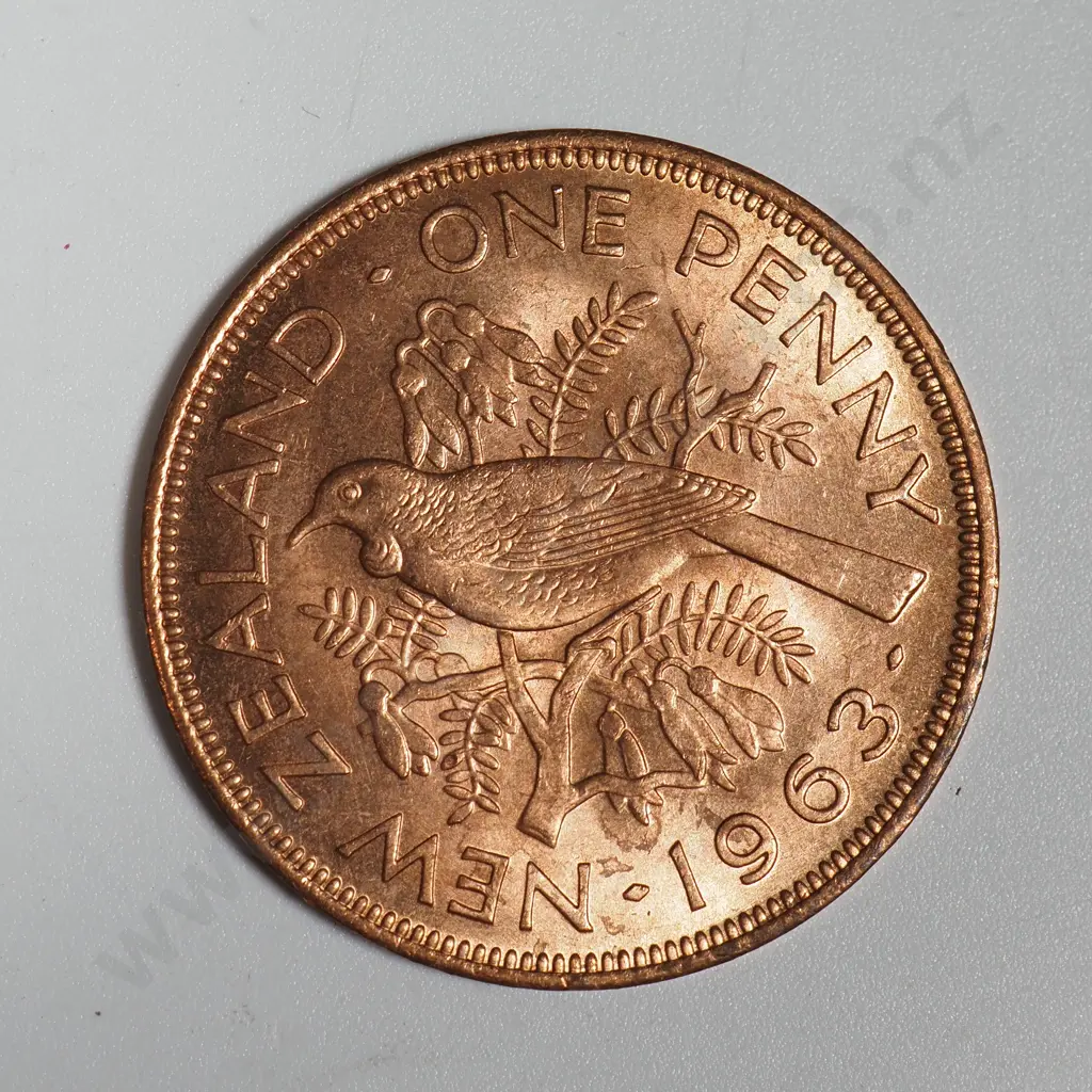 10 New Zealand 1963 BUNC Penny Coins - Total CV $70 - Some Oxidisation on the coins - some more sever  Image 1++