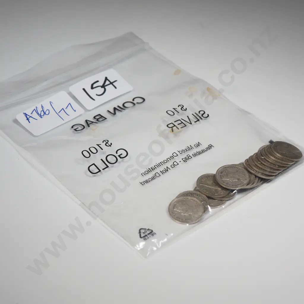 Assorted Lot of 50% Silver New Zealand Threepence George V Head - 27.8 Grams  Image 1++