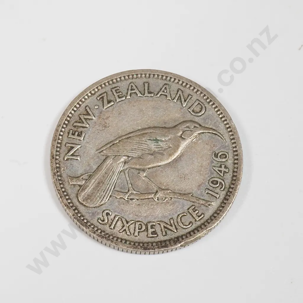 10 50% Silver New Zealand Sixpence Coins -28 Grams Image 1++