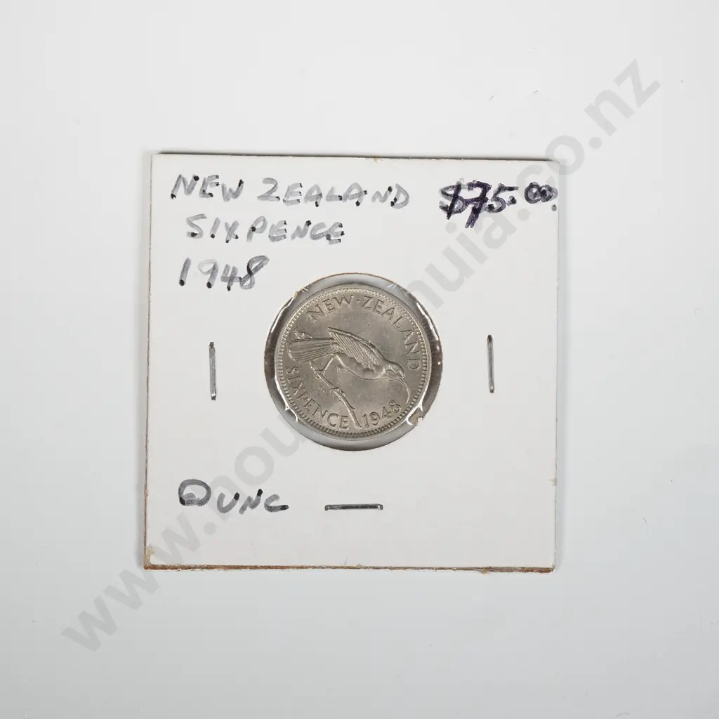 1948 New Zealand AUNC Sixpence  Image 1++