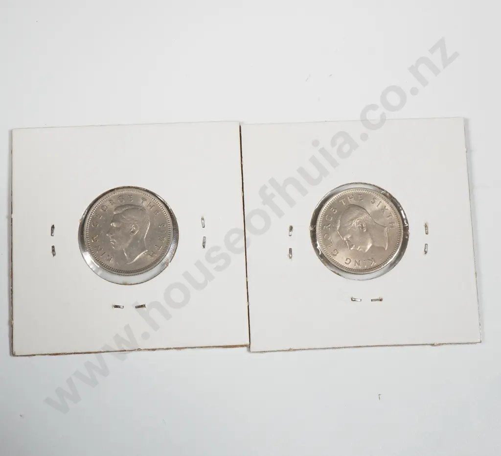 Two Carded New Zealand Sixpences  Image 1++