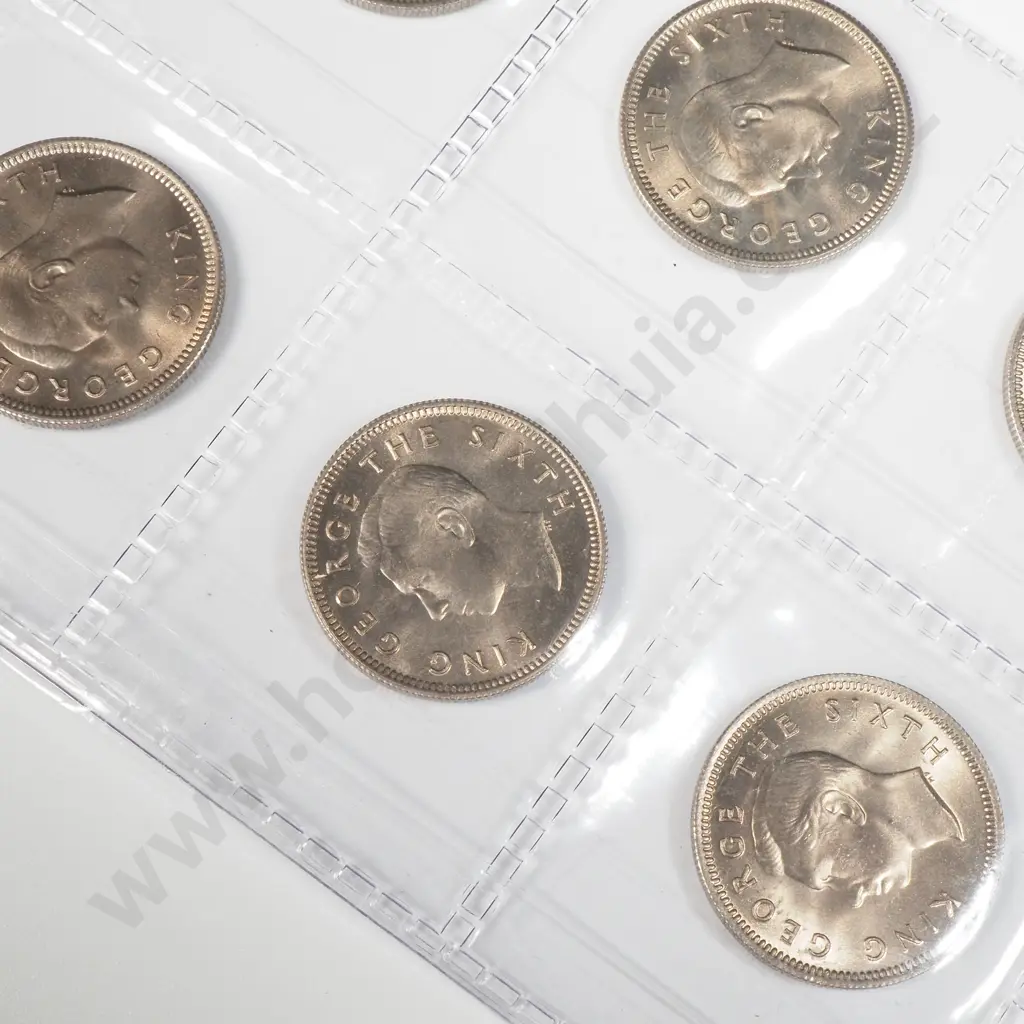 1951 New Zealand Ex Bank Roll Sixpences - Gem UNC - 10 Coins  Image 1++