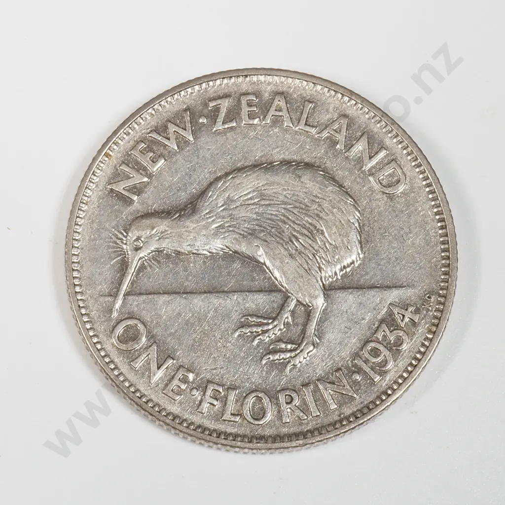 1934 New Zealand Florin - Better Grade  Image 1++