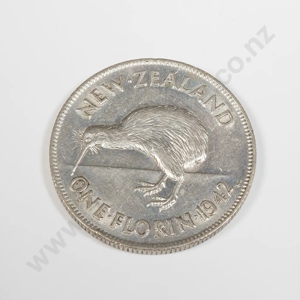 1942 New Zealand Florin - Better Grade  Image 1++