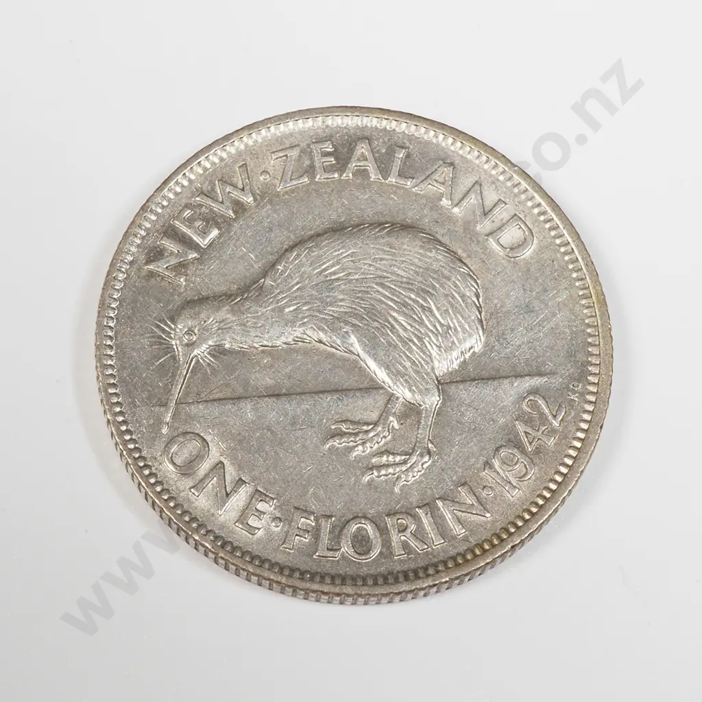 1942 New Zealand Florin - Better Grade  Image 1++