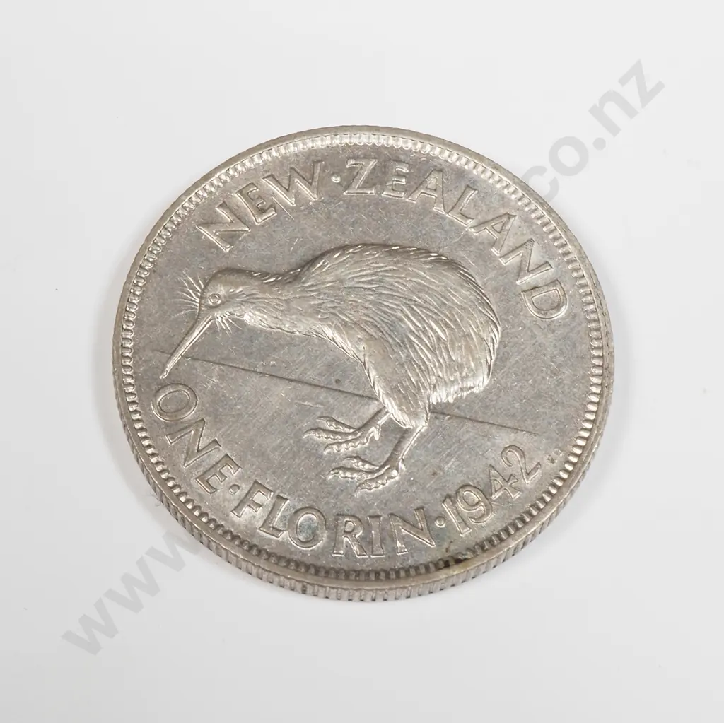 1942 New Zealand Florin - Better Grade  Image 1++
