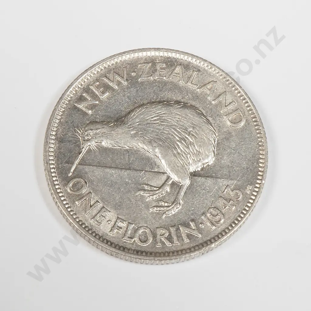 1943 New Zealand Florin - Better Grade  Image 1++