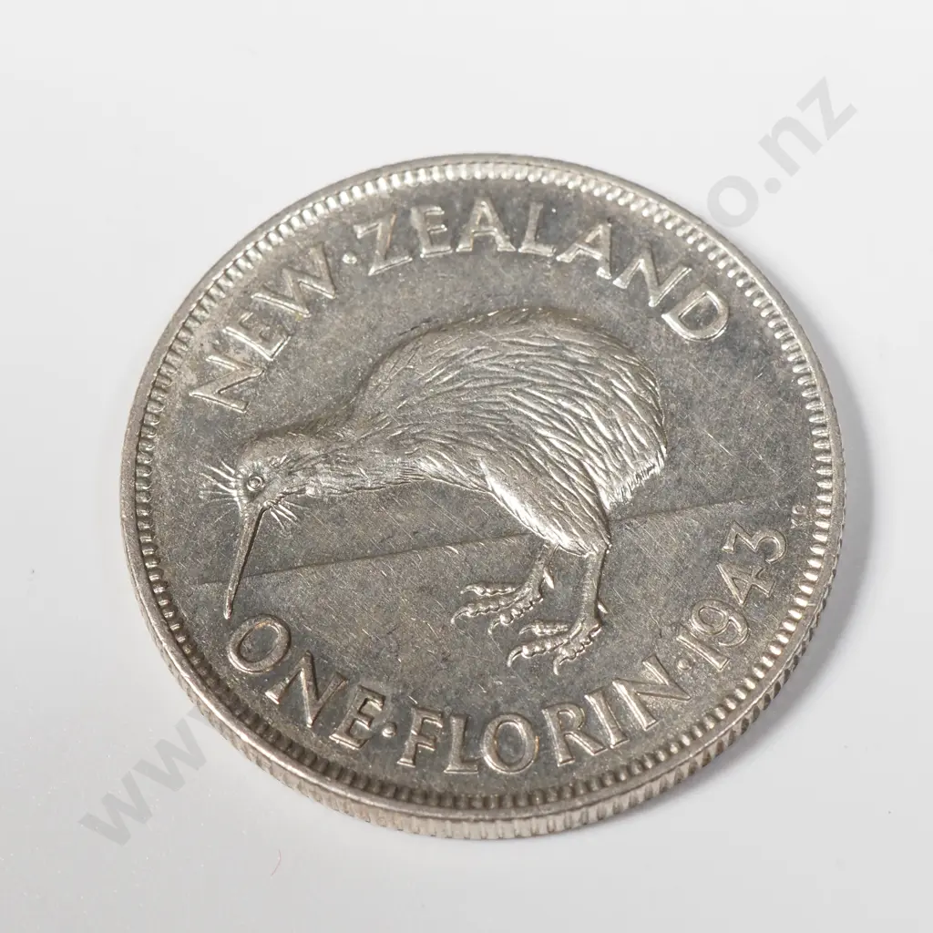 1943 New Zealand Florin - Better Grade  Image 1++
