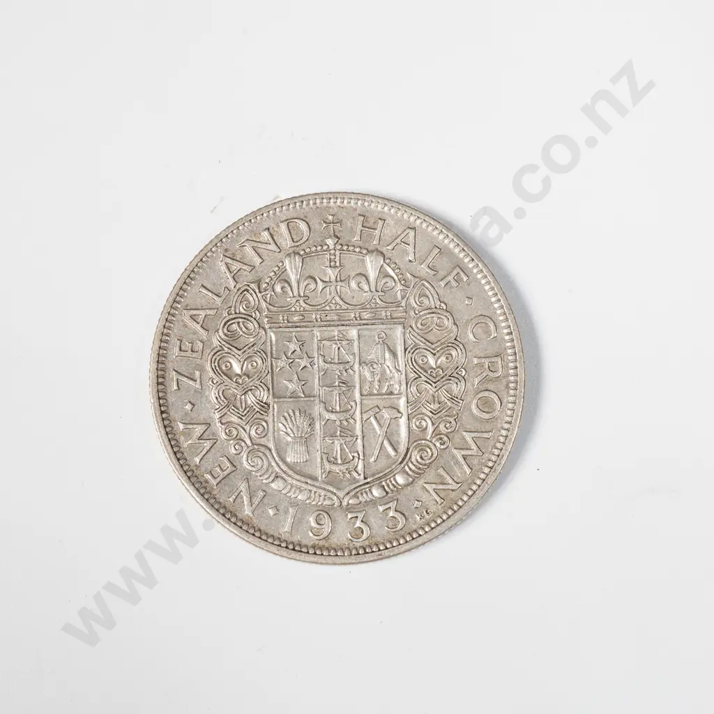 1933 New Zealand Half Crown - Better Grade  Image 1++