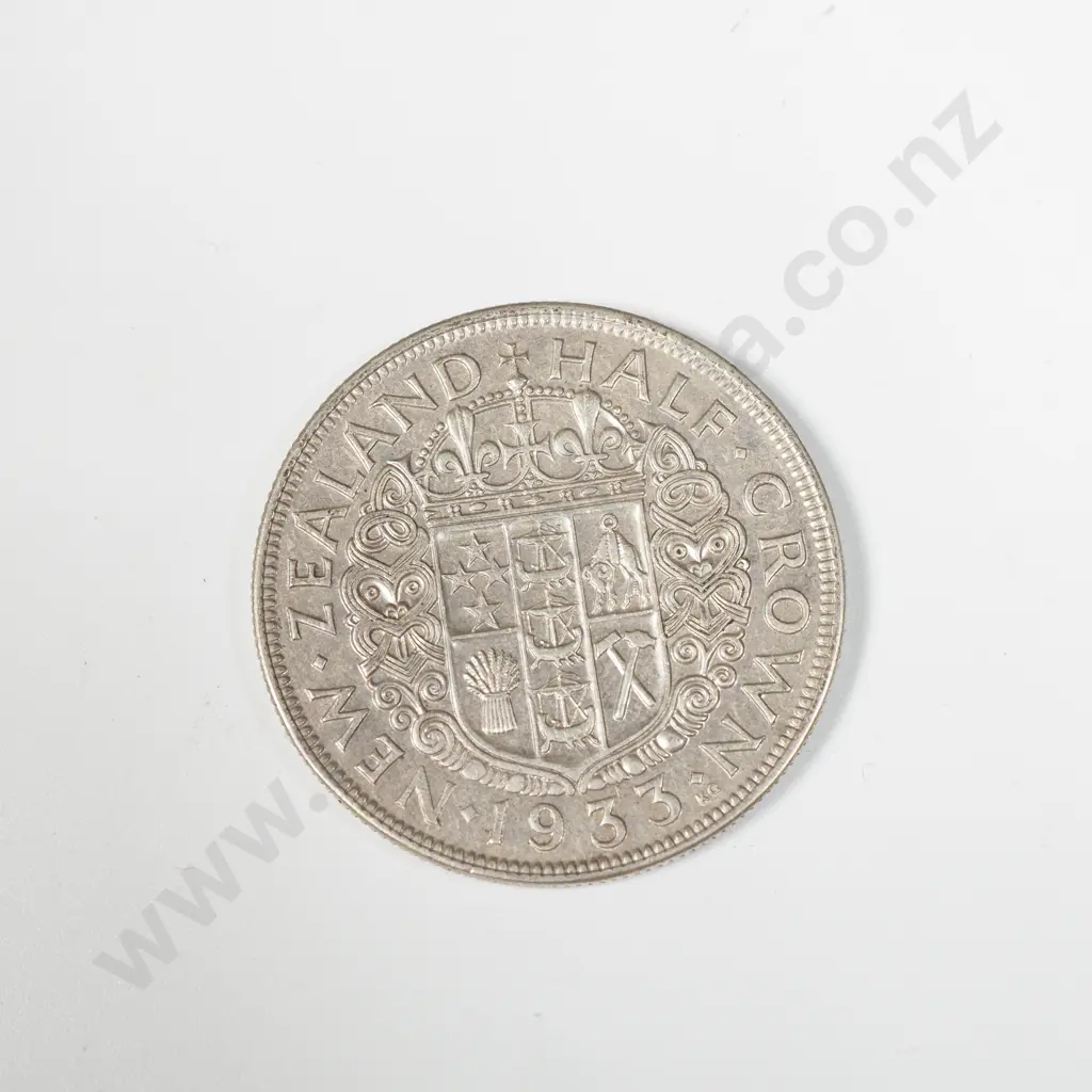 1933 New Zealand Half Crown - Better Grade  Image 1++