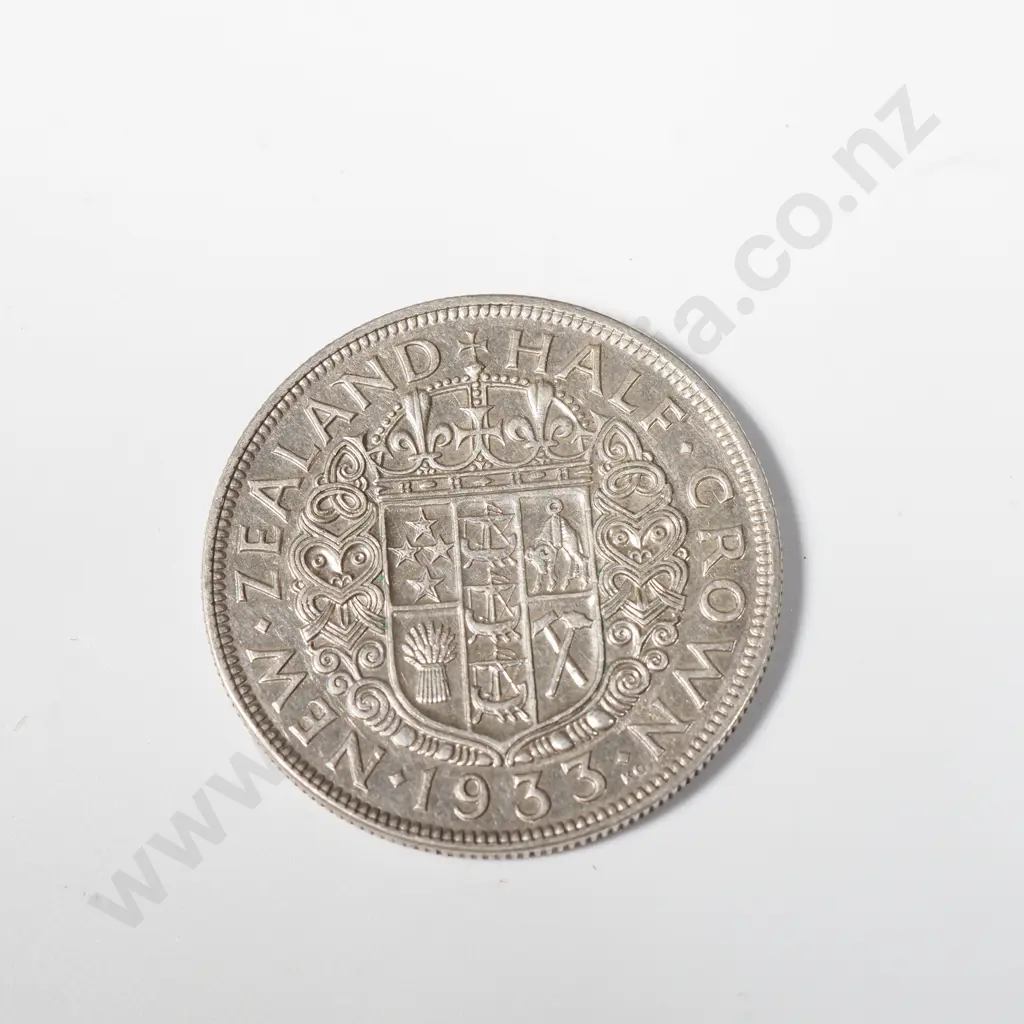 1933 New Zealand Half Crown - Better Grade  Image 1++