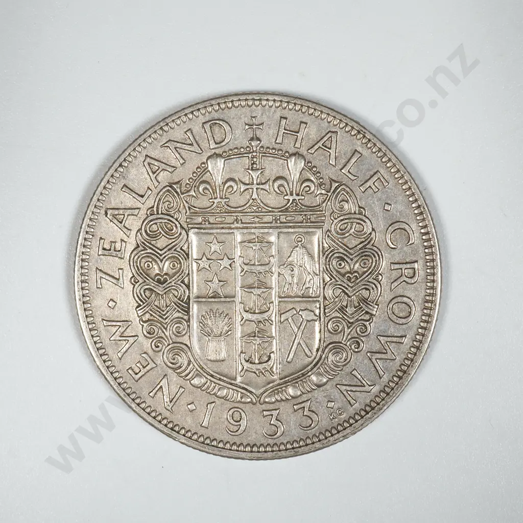 1933 New Zealand Half Crown - Better Grade  Image 1++