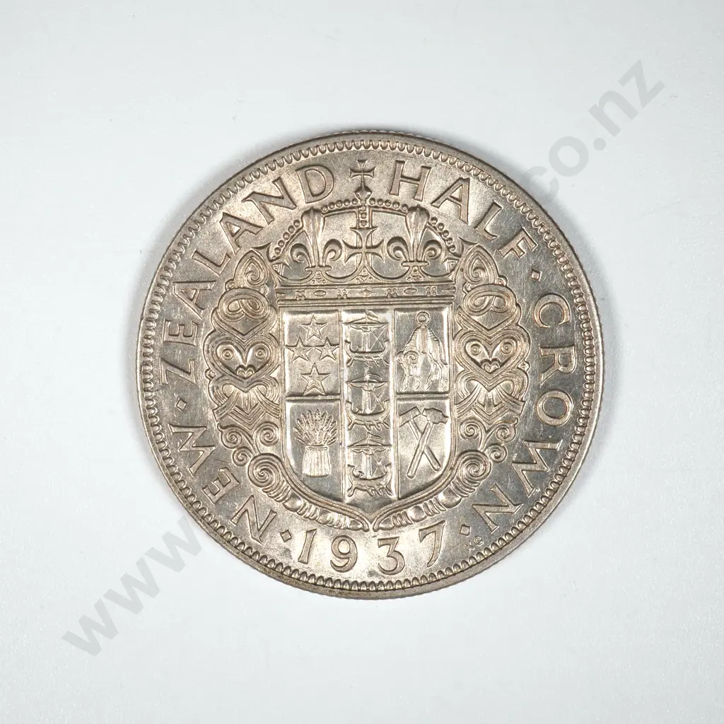 1937 New Zealand Half Crown - Better Grade  Image 1++