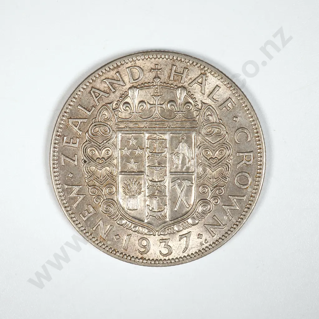 1937 New Zealand Half Crown - Better Grade  Image 1++