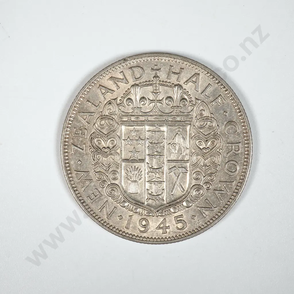 1945 New Zealand Half Crown - Better Grade  Image 1++