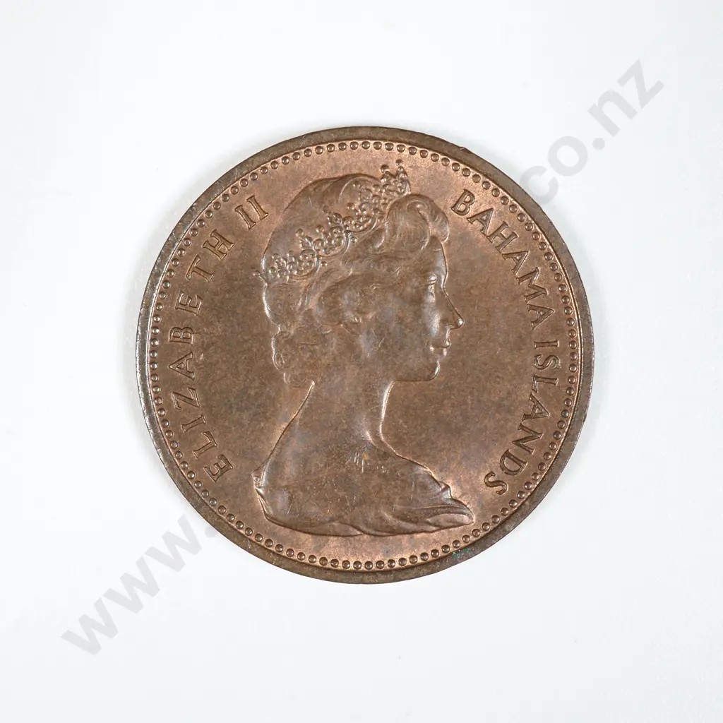 New Zealand Bahamas 2 Cents Mule Coin AUNC CV $150 Image 1++