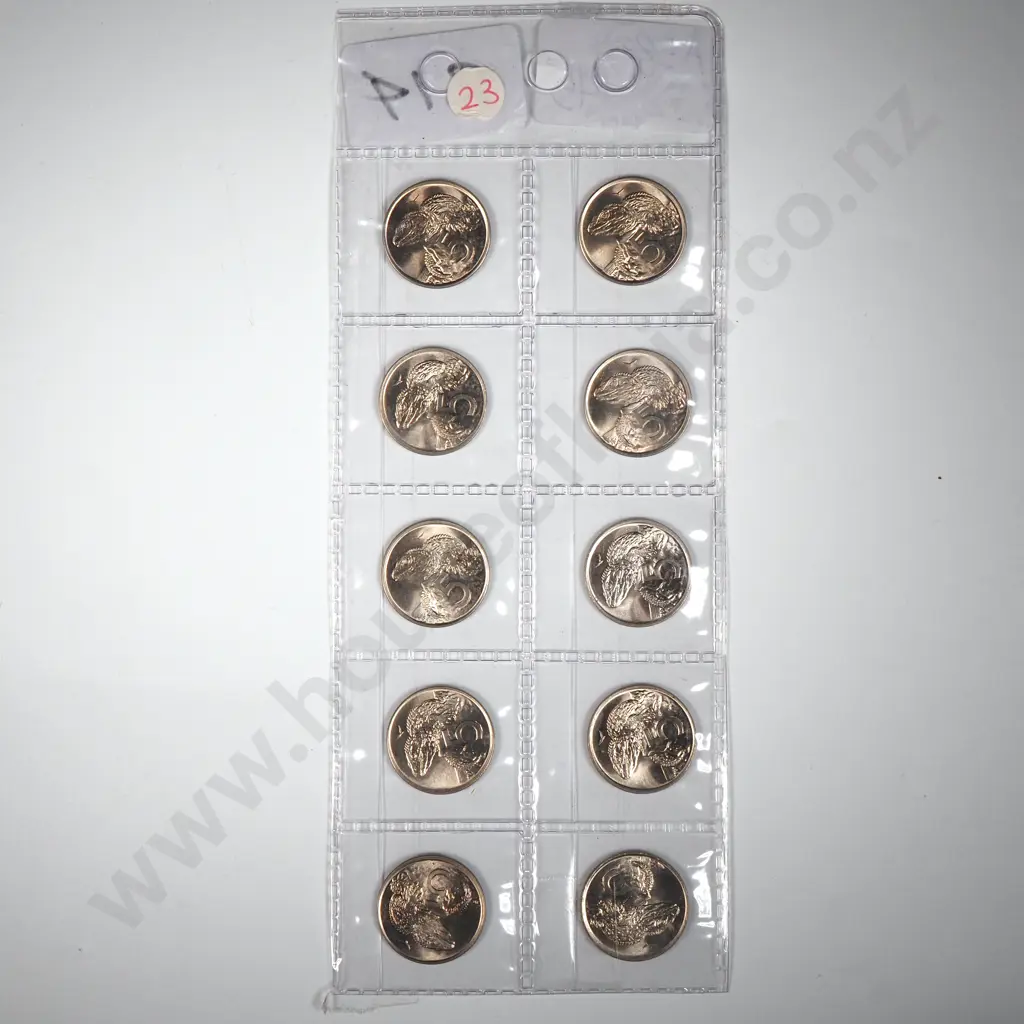 1971 New Zealand Five Cent - Gem UNC - 10 Coins - Rare Circulation Issue  Image 1++