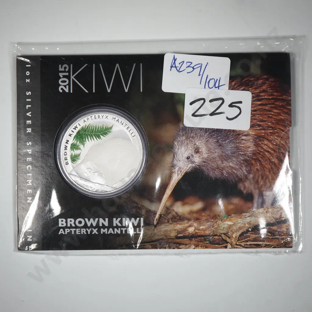 2015 Brown kiwi One Ounce Silver Specimen Coin  Image 1++