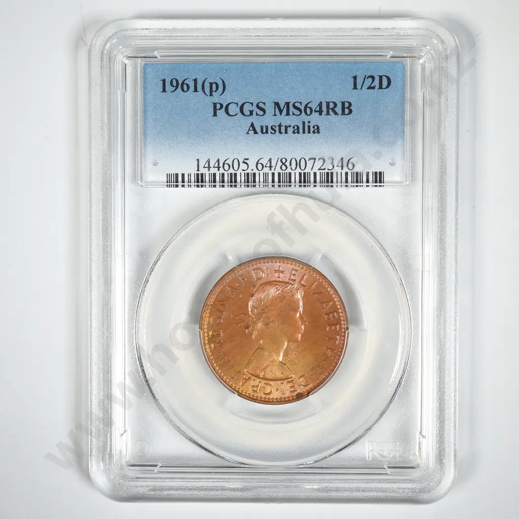 1961 Australia Half Penny PCGS Graded MS64 RB  Image 1++