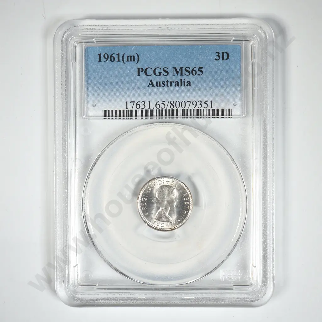 1961 Australia Threepence PCGS Graded MS65  Image 1++