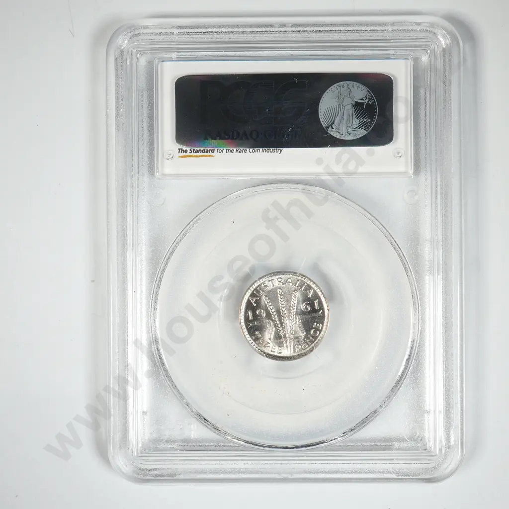 1961 Australia Threepence PCGS Graded MS65  Image 1++