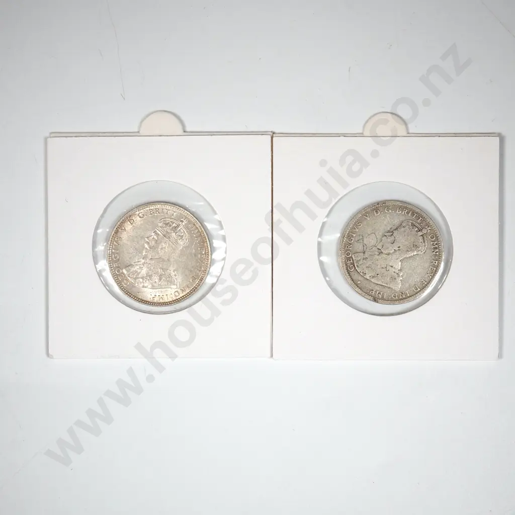 Two carded Silver Australia Shillings  Image 1++