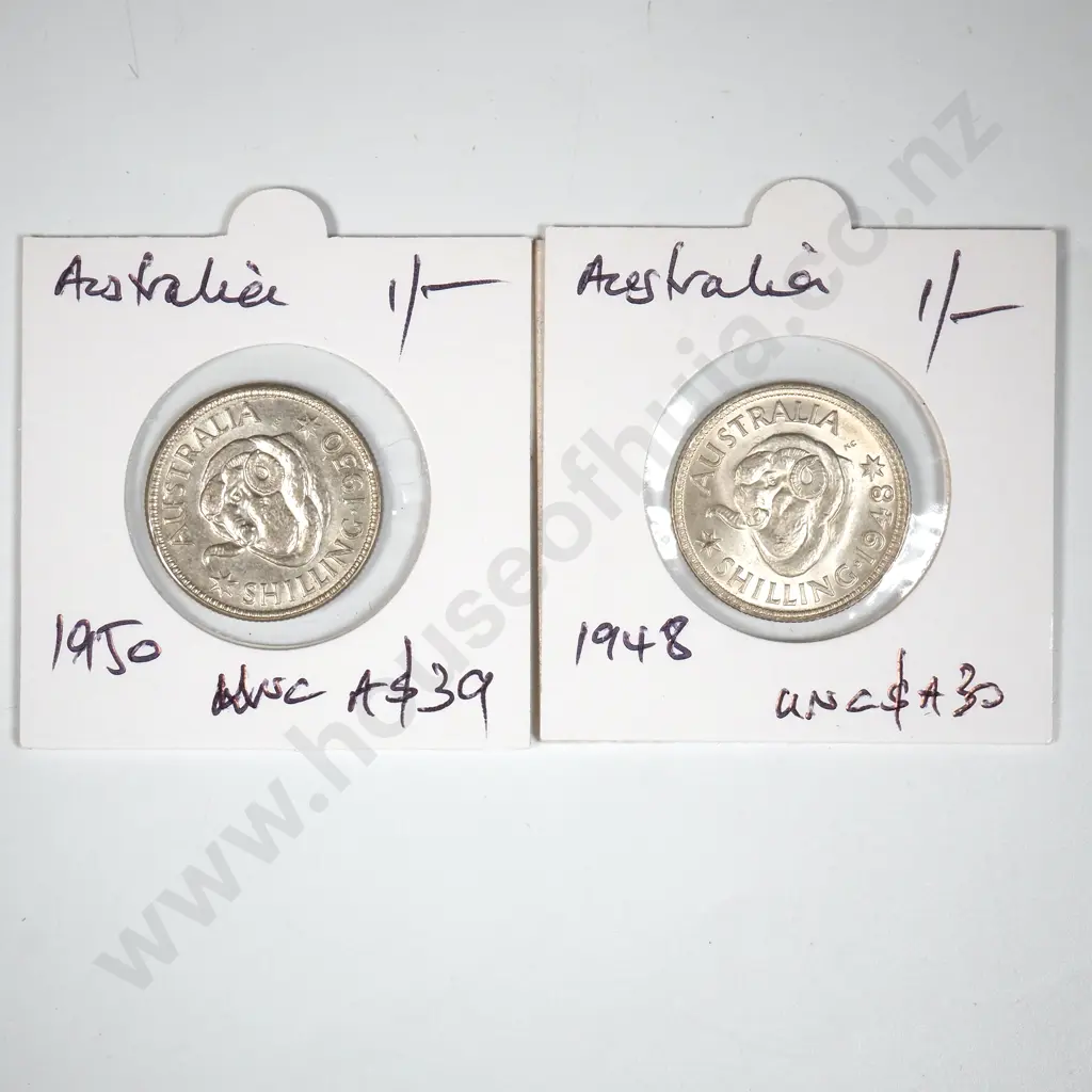 Two Carded UNC Australia Shilling  Image 1++