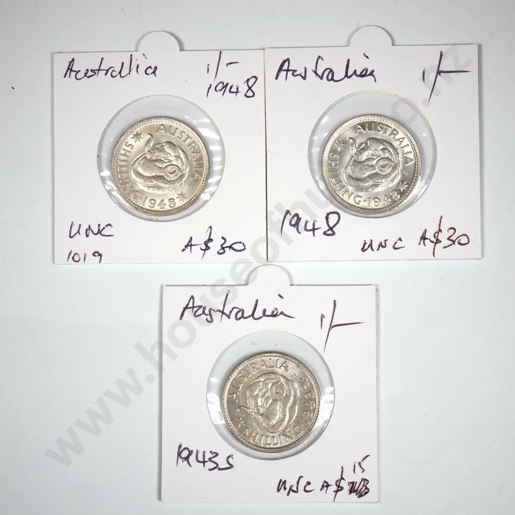 Three Carded Australia Shillings  Image 1++