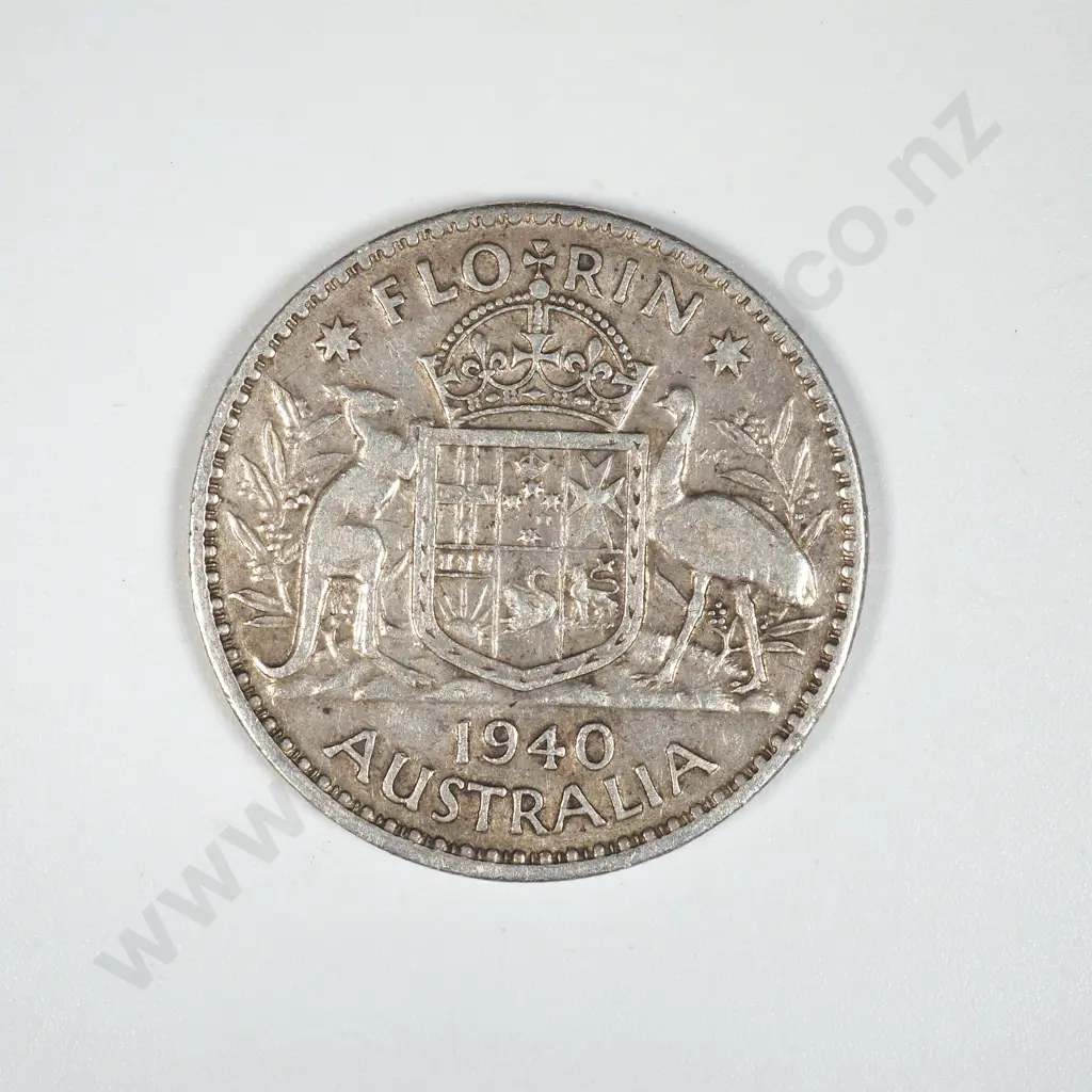1940 Australia One Florin Coin  Image 1++