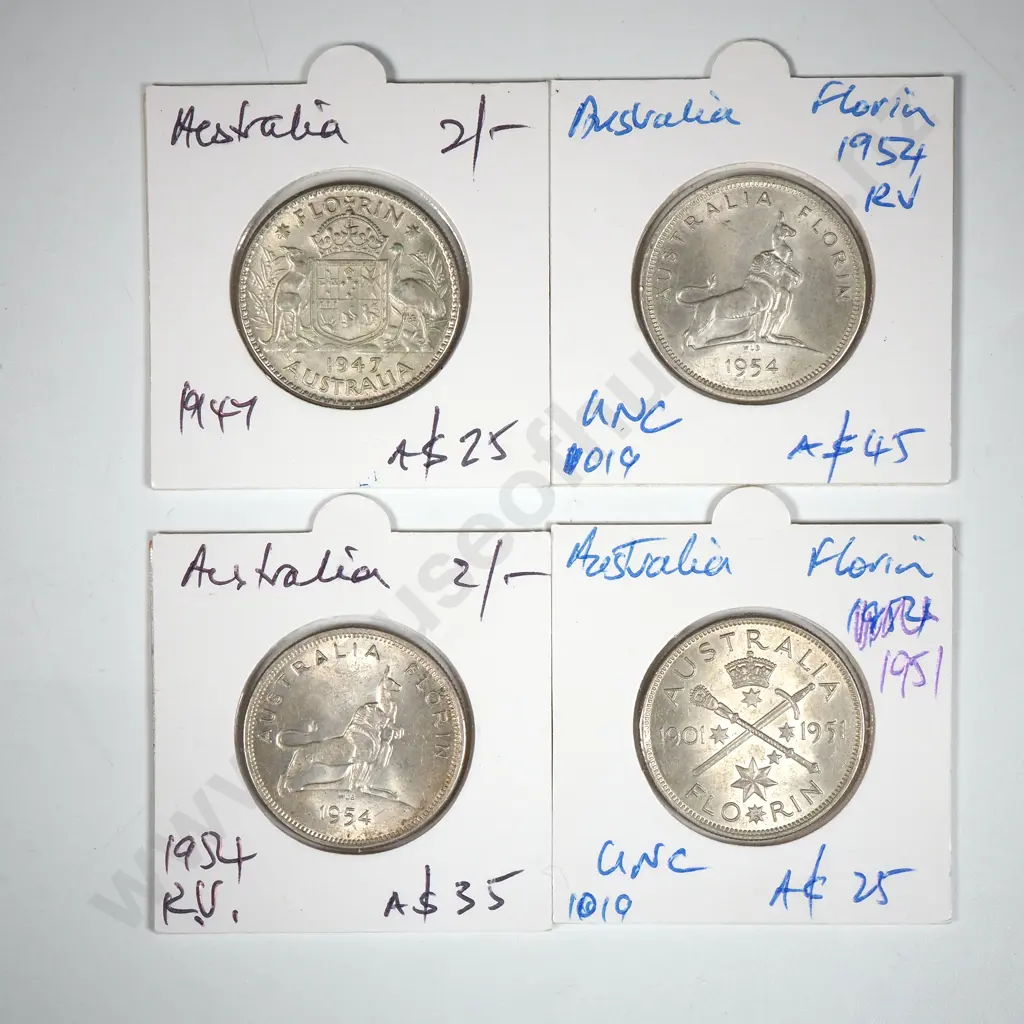 Four Carded Australia Florins  Image 1++