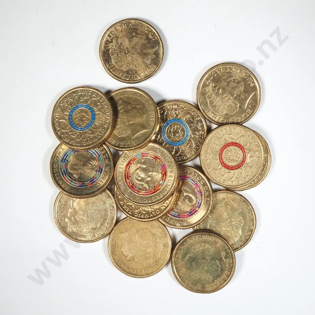 15 Australia Colourised Two Dollar Coins  Image 1++