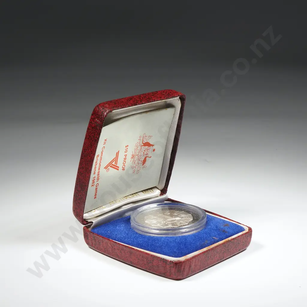 Royal Australian Mint Sterling Silver $10 Proof X11 Commonwealth Games Brisbane 1962 Image 1++